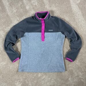 Columbia Benton Springs 1/2 Snap Fleece Pullover Sweater‎ Womens Small Gray